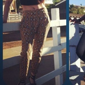 Patterned pants.